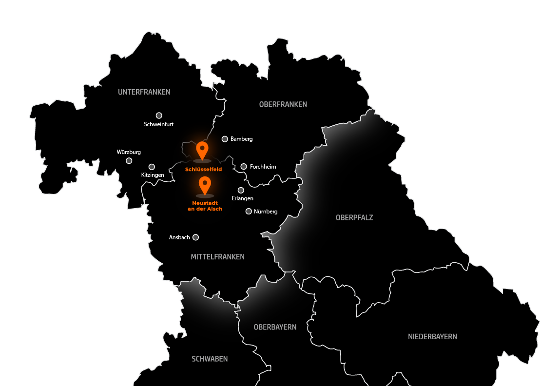 Die Bayernkarte zeigt beide Standorte